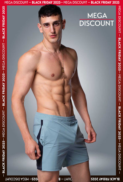 Mesh Panel Sports Shorts - Amazonite - boxmenswear - {{variant_title}}