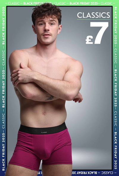 Mens Classic Ribbed Boxers - Cherry - boxmenswear - {{variant_title}}