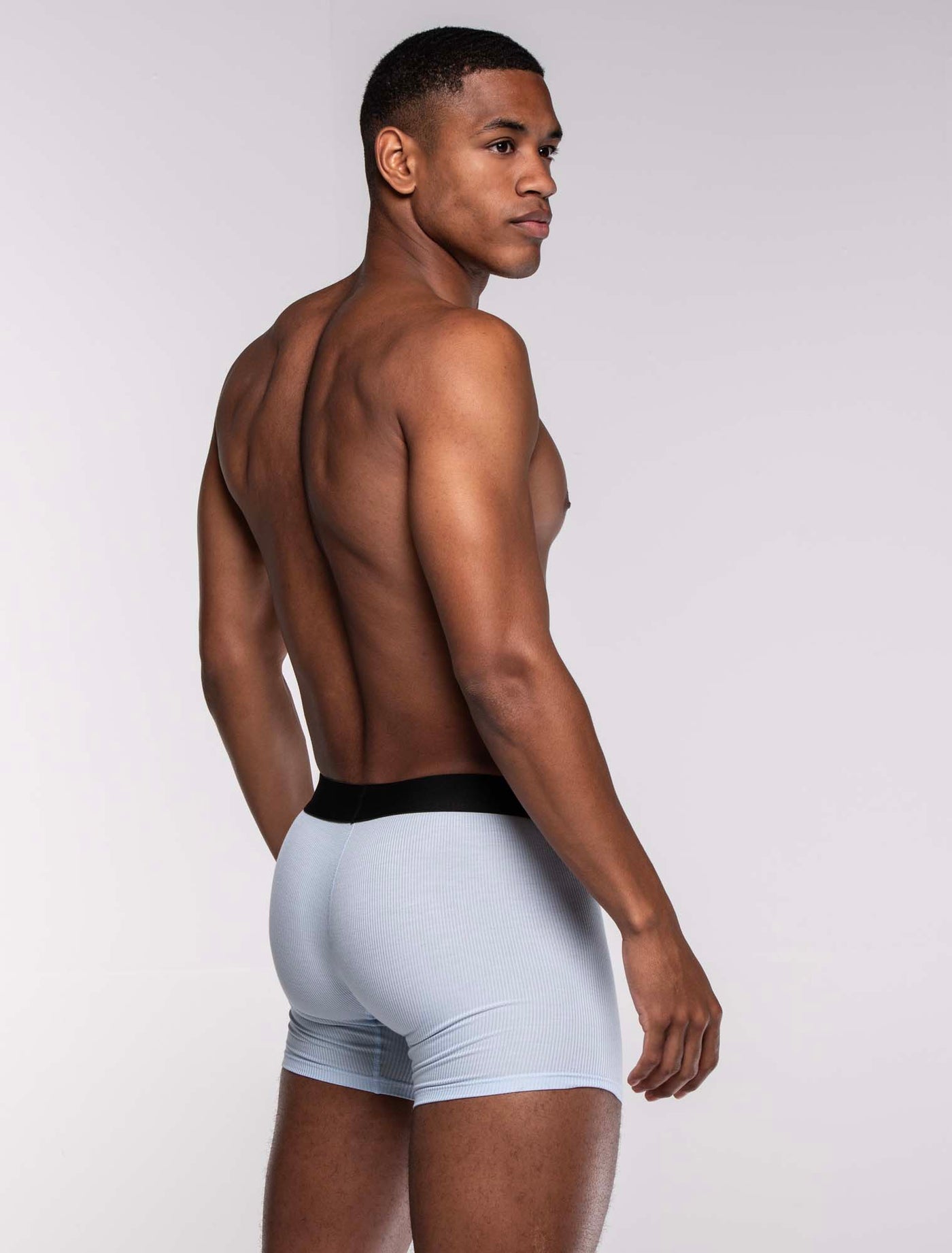 Mens Classic Ribbed Boxers - Blue - boxmenswear - {{variant_title}}