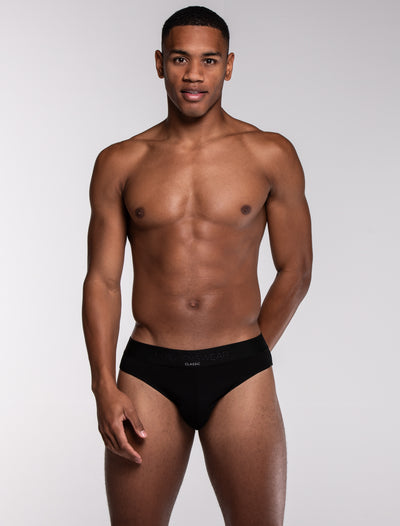 Mens Classic Ribbed Briefs - Black - boxmenswear - {{variant_title}}