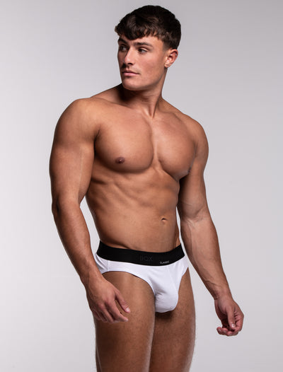 Mens Classic Ribbed Briefs - White - boxmenswear - {{variant_title}}