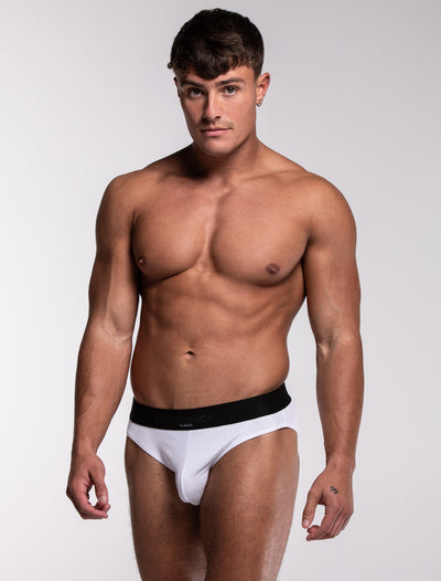 Mens Classic Ribbed Briefs - White - boxmenswear - {{variant_title}}
