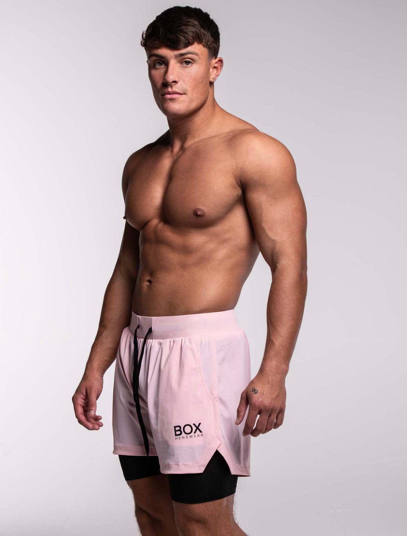 Mens Double Layer Sports Shorts - Pink - boxmenswear - {{variant_title}}