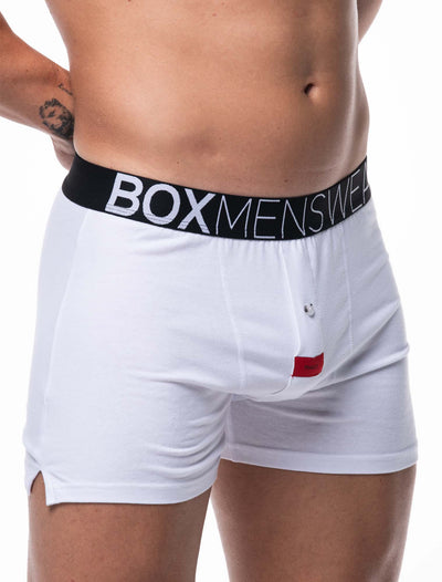 Button-up Boxers - Venus White - boxmenswear - {{variant_title}}