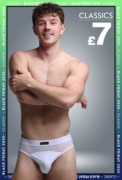 Mens Curved Mesh Briefs - White - boxmenswear - {{variant_title}}