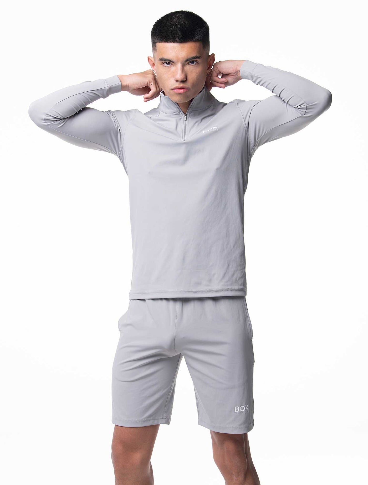 Active Panelled 1/4 Zip Jacket - Grey - boxmenswear - {{variant_title}}