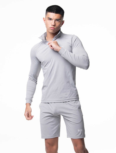 Active Panelled 1/4 Zip Jacket - Grey - boxmenswear - {{variant_title}}