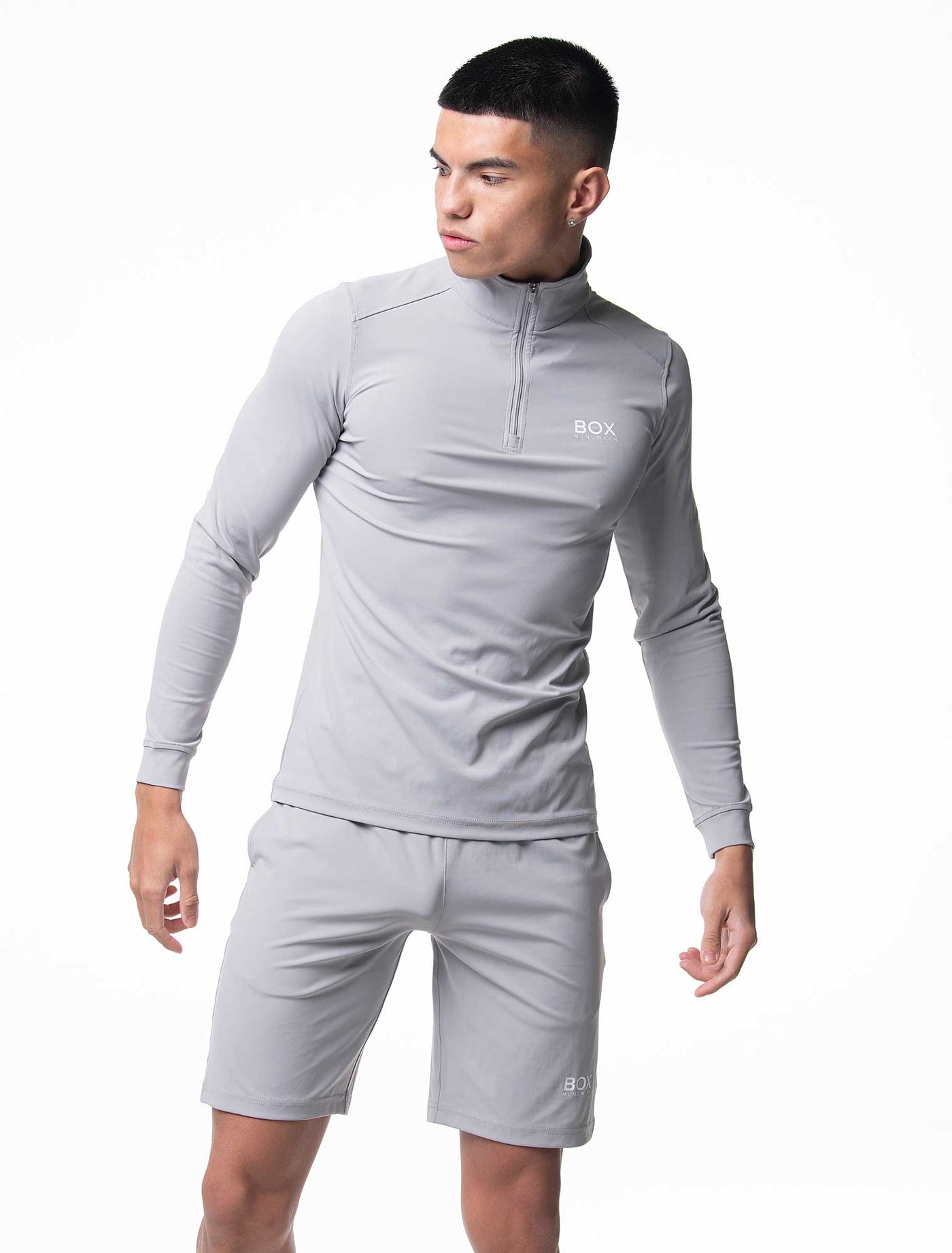 Active Panelled 1/4 Zip Jacket - Grey - boxmenswear - {{variant_title}}