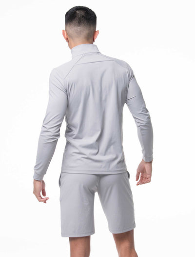 Active Panelled 1/4 Zip Jacket - Grey - boxmenswear - {{variant_title}}