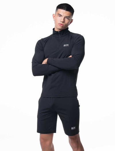 Active Panelled 1/4 Zip Jacket - Black! - boxmenswear - {{variant_title}}