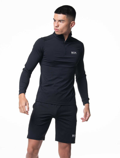 Active Panelled 1/4 Zip Jacket - Black - boxmenswear - {{variant_title}}