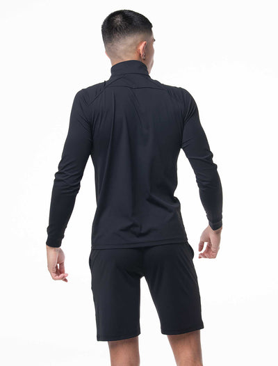 Active Panelled 1/4 Zip Jacket - Black - boxmenswear - {{variant_title}}