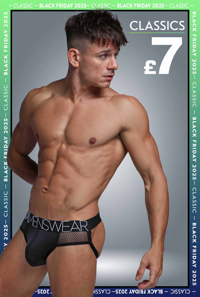 Totally Transparent Varsity Mesh Jockstrap - Direct Black - boxmenswear - {{variant_title}}