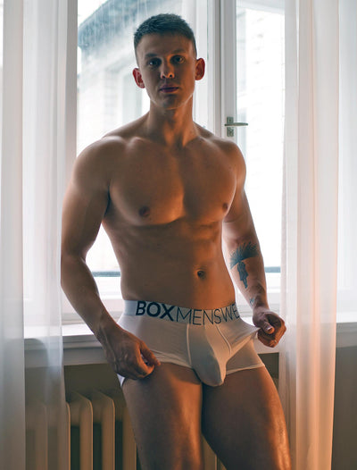 Mens Boxers: Defined Crotch - White - boxmenswear - {{variant_title}}