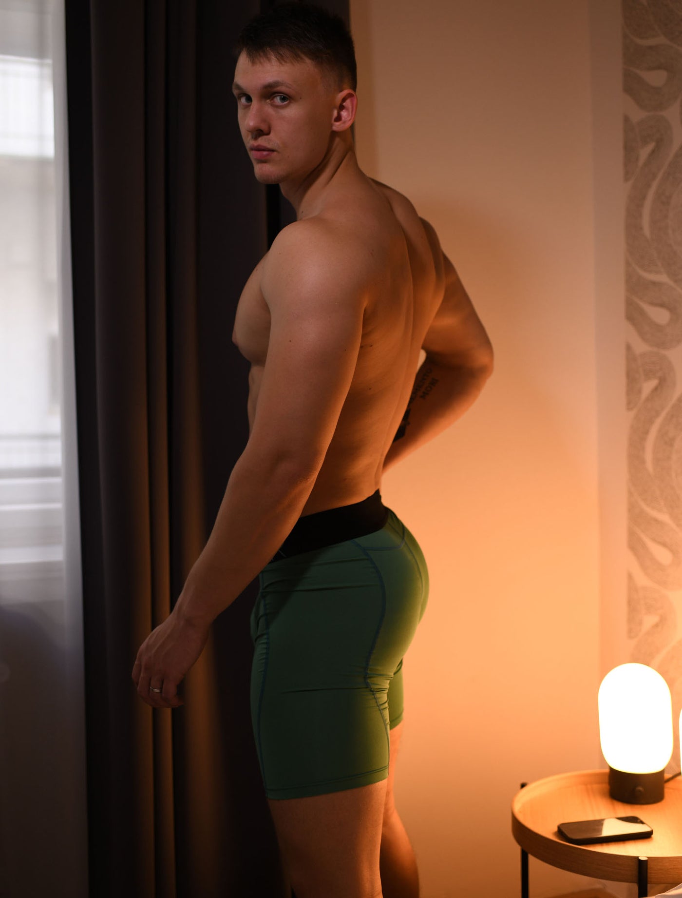 Defined Behind: Compression Shorts - Green Sheen - boxmenswear - {{variant_title}}