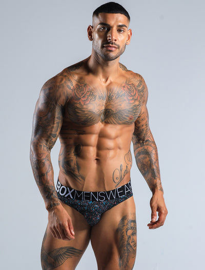 Mens Speckled Briefs - Black - boxmenswear - {{variant_title}}