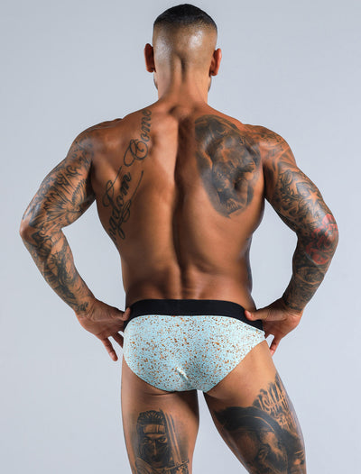 Mens Speckled Briefs - Duck Egg Blue - boxmenswear - {{variant_title}}
