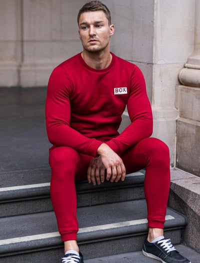 Slim Fit Fleece Jogging Bottoms - Dark Red - boxmenswear - {{variant_title}}