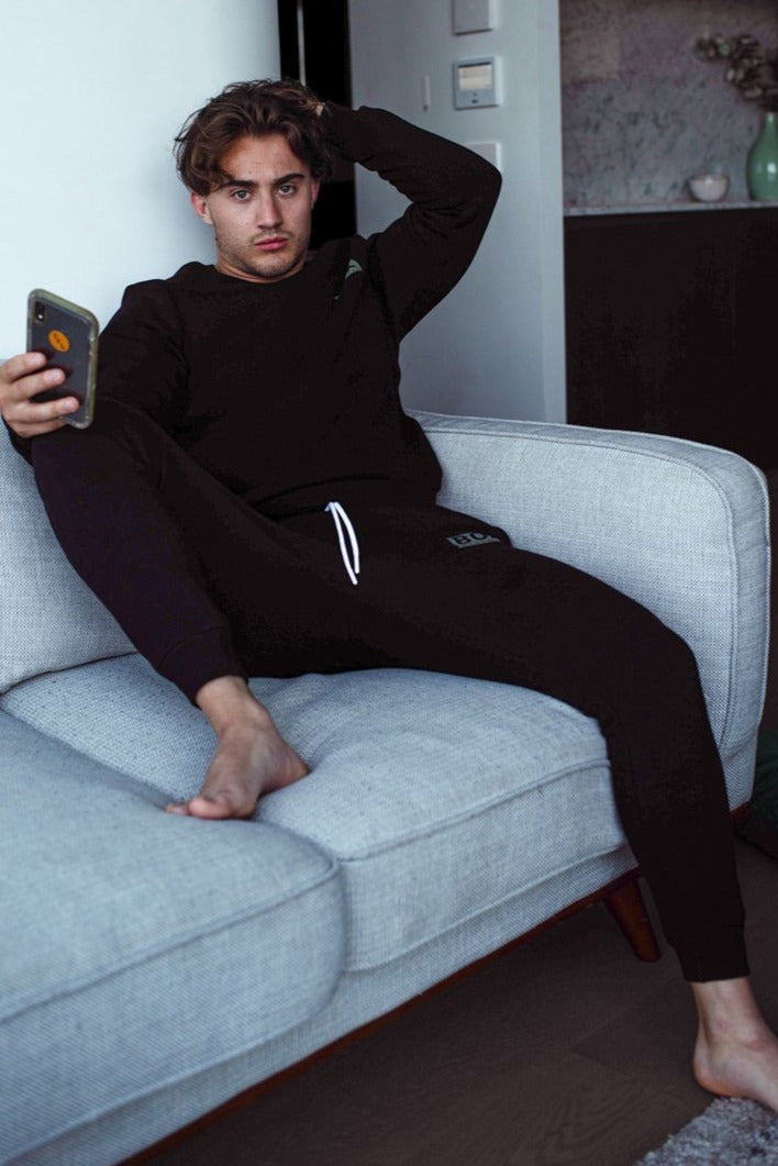 Slim Fit Fleece Jogging Bottoms - Black - boxmenswear - {{variant_title}}