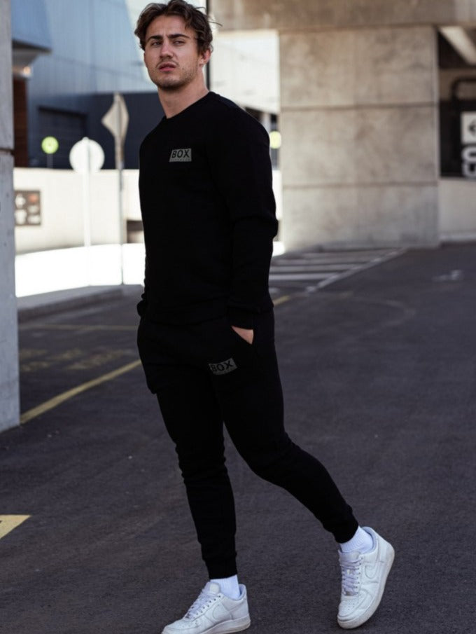 Slim Fit Fleece Jogging Bottoms - Black – boxmenswear