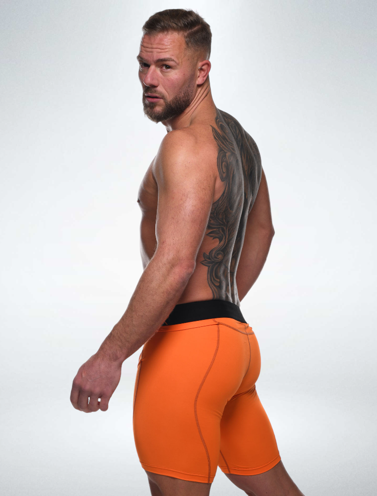 Defined Behind: Compression Shorts - Action Orange - boxmenswear - {{variant_title}}