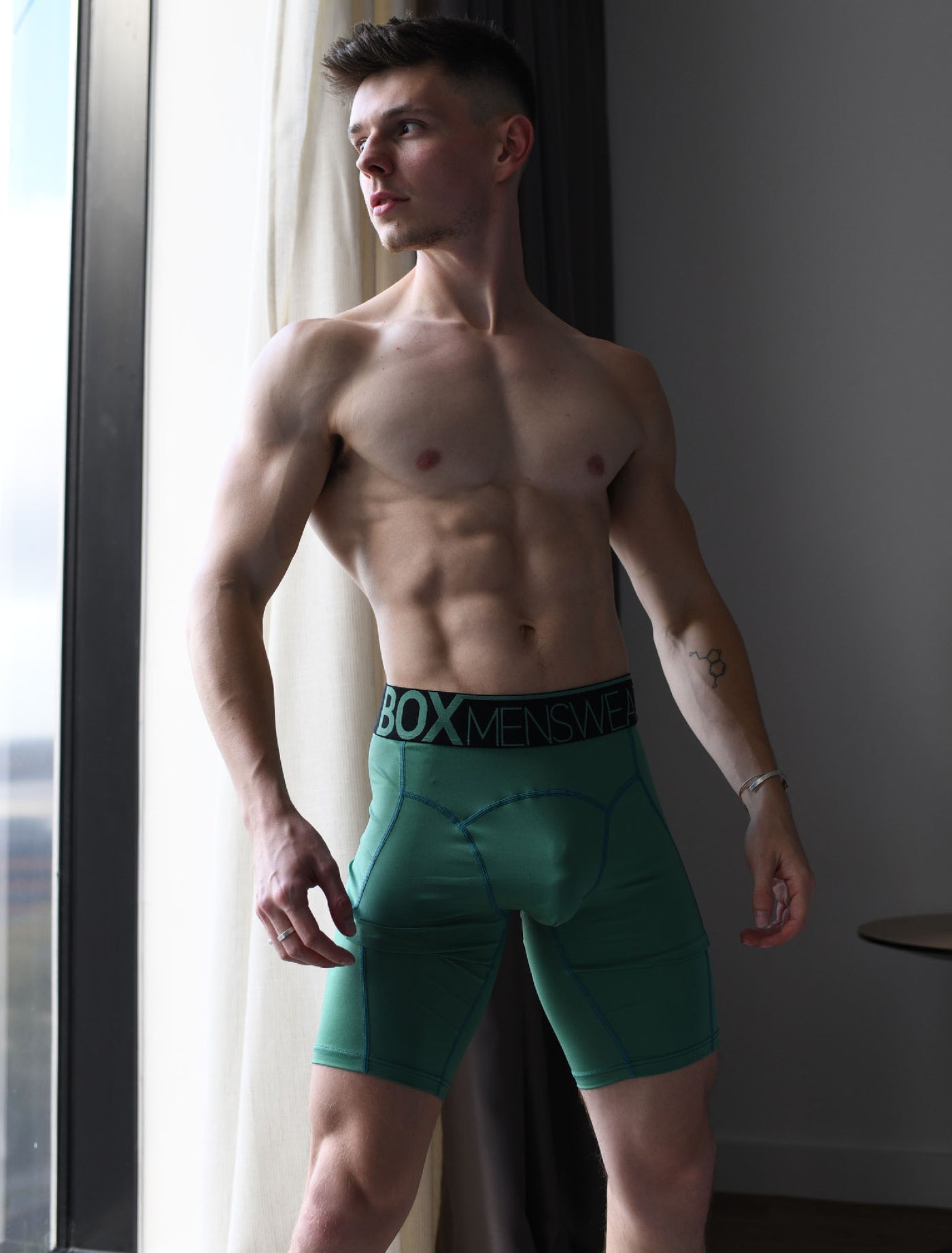 Defined Behind: Compression Shorts - Green Sheen - boxmenswear - {{variant_title}}