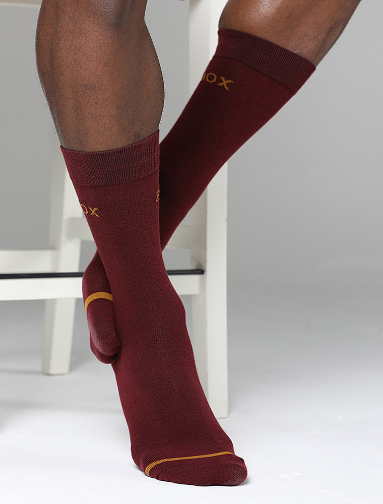 Maroon Tan - Lux Dress Socks - boxmenswear - {{variant_title}}