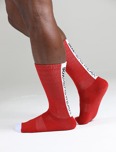 Reverse Red Strip Lux Sports Socks - boxmenswear - {{variant_title}}