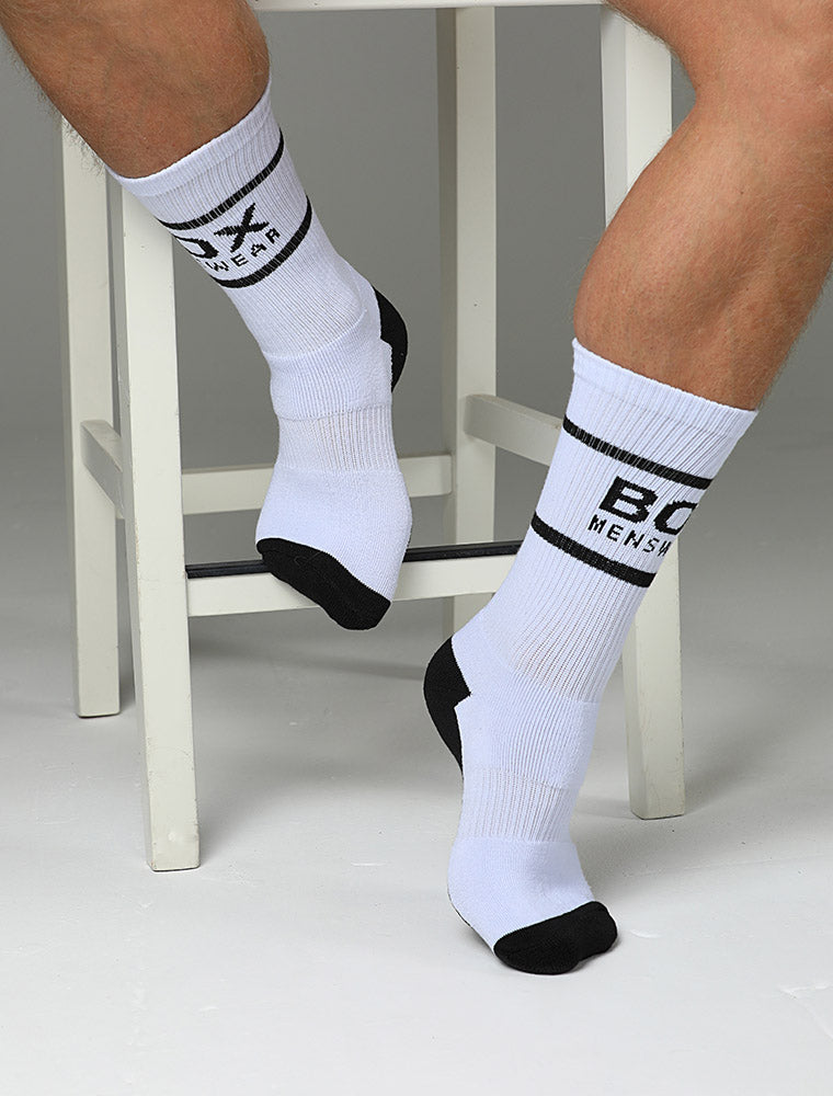 Bright White Lux Sports Socks - boxmenswear - {{variant_title}}