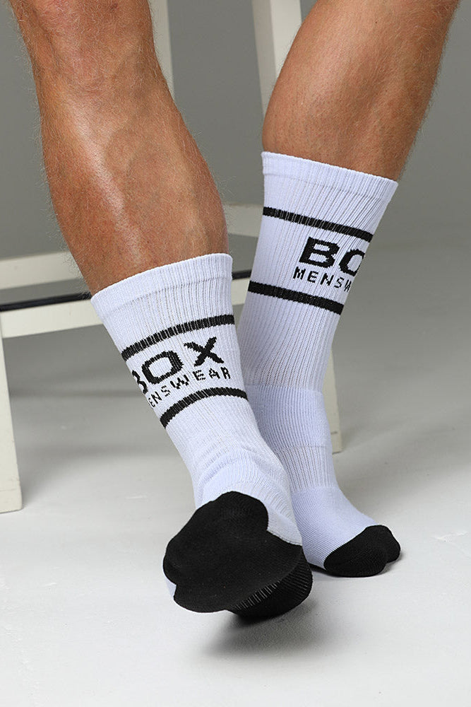 Bright White Lux Sports Socks - boxmenswear - {{variant_title}}