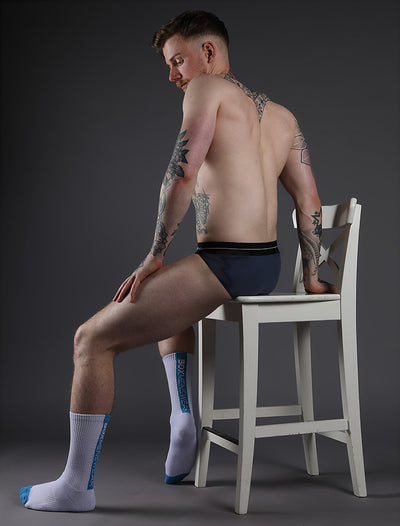 Reverse Blue Strip Lux Sports Socks - boxmenswear - {{variant_title}}