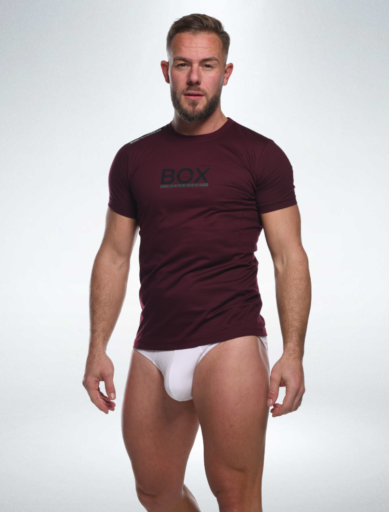 Mens T-Shirt: Dynamic Fit - Deep Burgundy - boxmenswear - {{variant_title}}