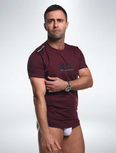 Mens T-Shirt: Dynamic Fit - Deep Burgundy - boxmenswear - {{variant_title}}