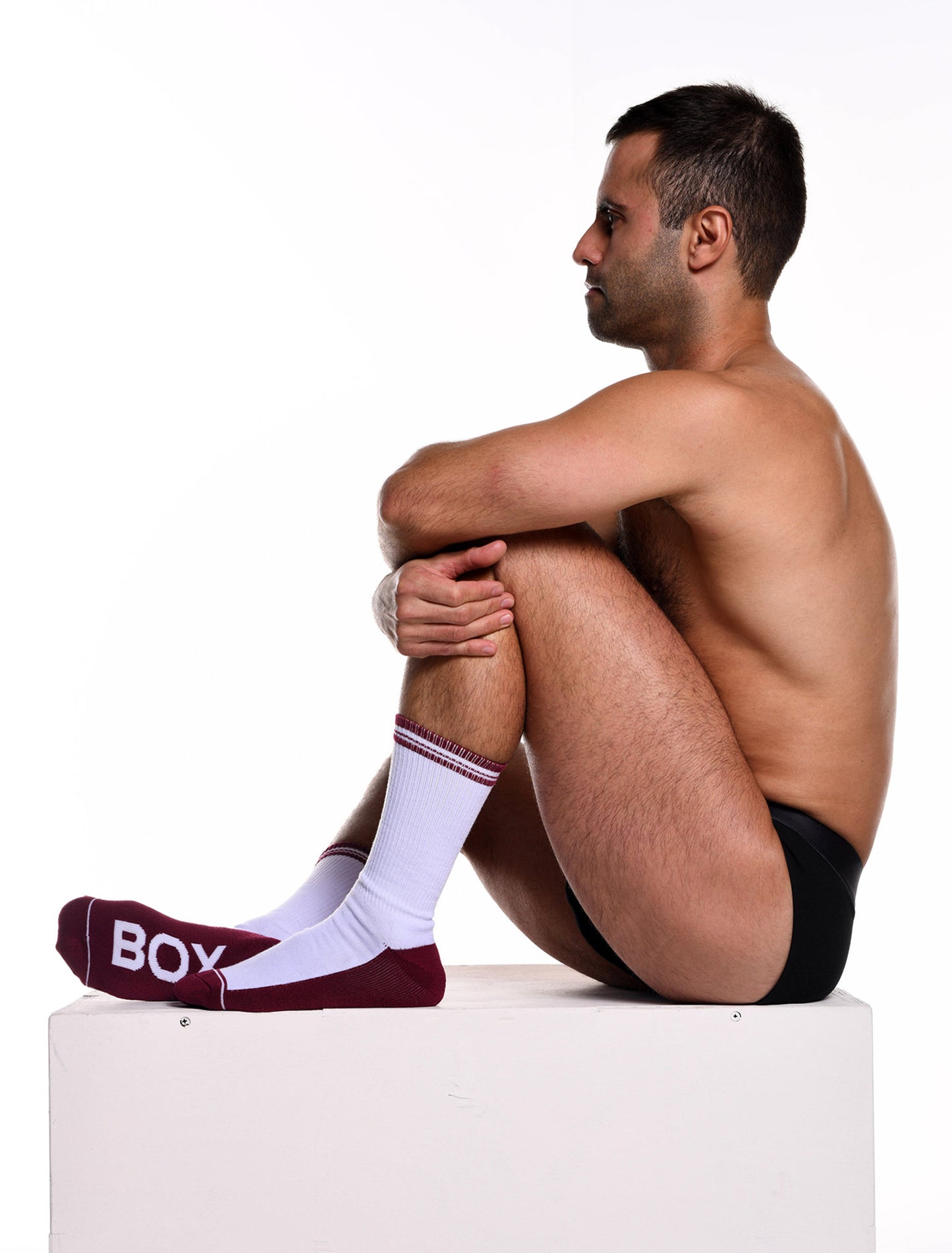 Arctic White & Burgundy - Lux Sports Socks - boxmenswear - {{variant_title}}
