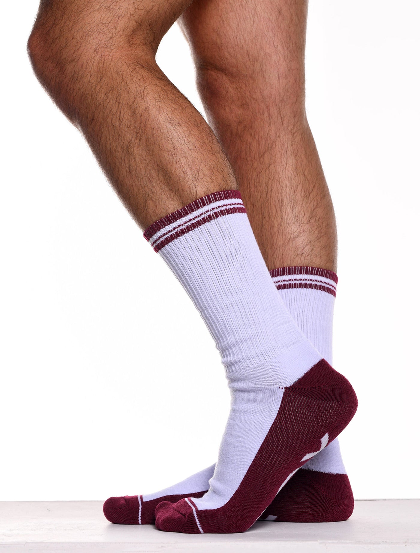 Arctic White & Burgundy - Lux Sports Socks - boxmenswear - {{variant_title}}