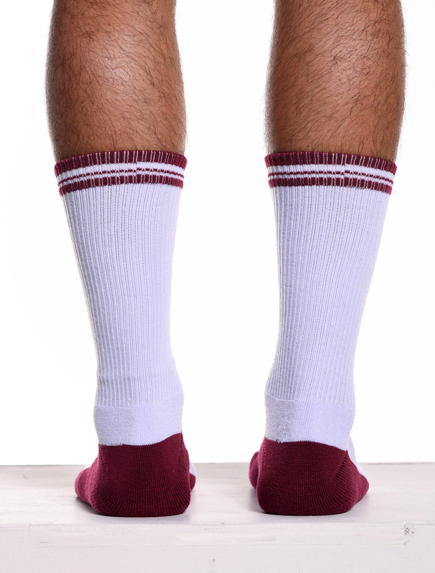 Arctic White & Burgundy - Lux Sports Socks - boxmenswear - {{variant_title}}