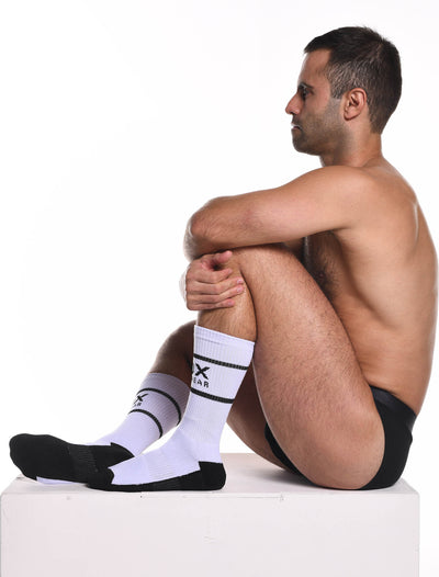 Bright White Lux Sports Socks - boxmenswear - {{variant_title}}